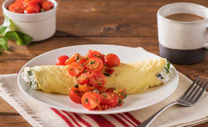 Ricotta Stuffed Omelette with Tomato Salad CMS