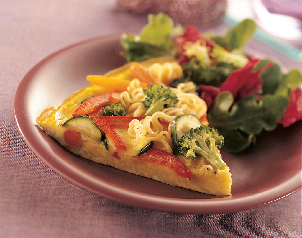 Frittata aux nouilles ondulées