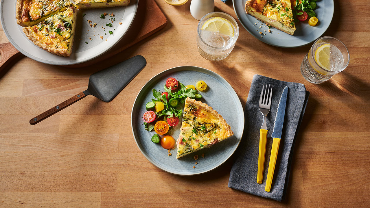 Quiche au jambon, au fromage et aux épinards