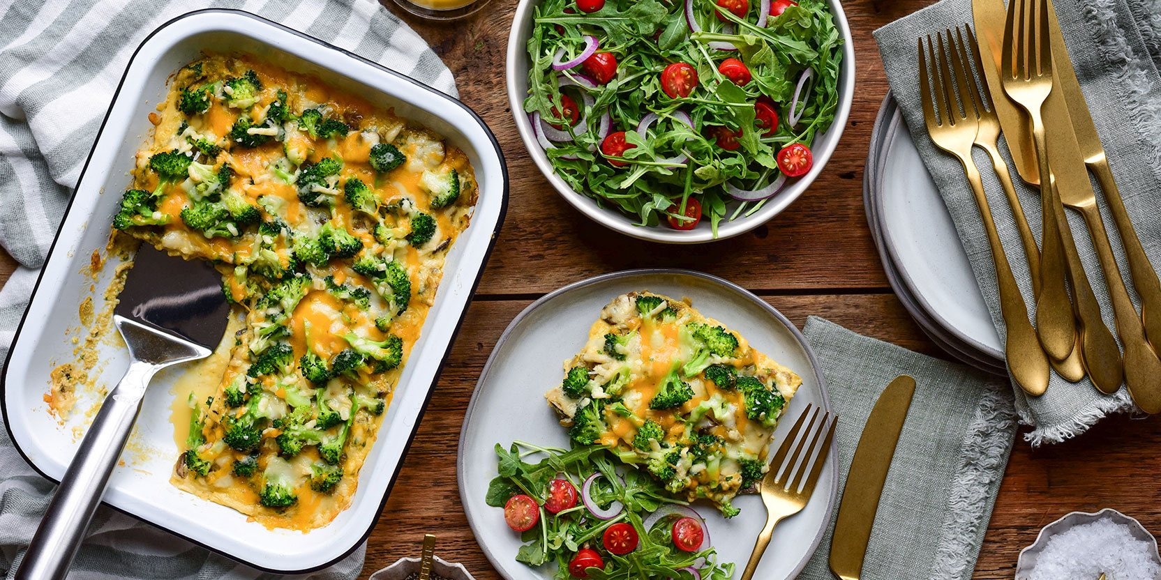 Œufs et brocoli en casserole