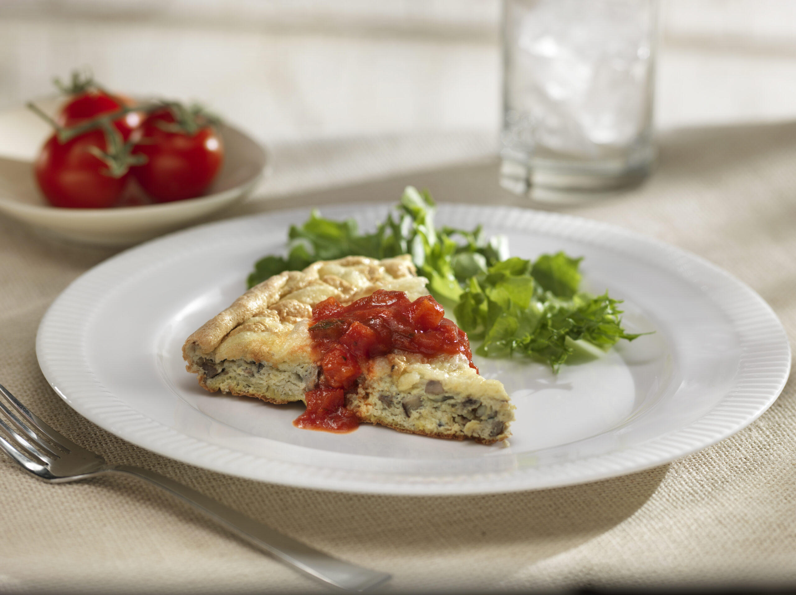Frittata soufflée au fromage et aux champignons