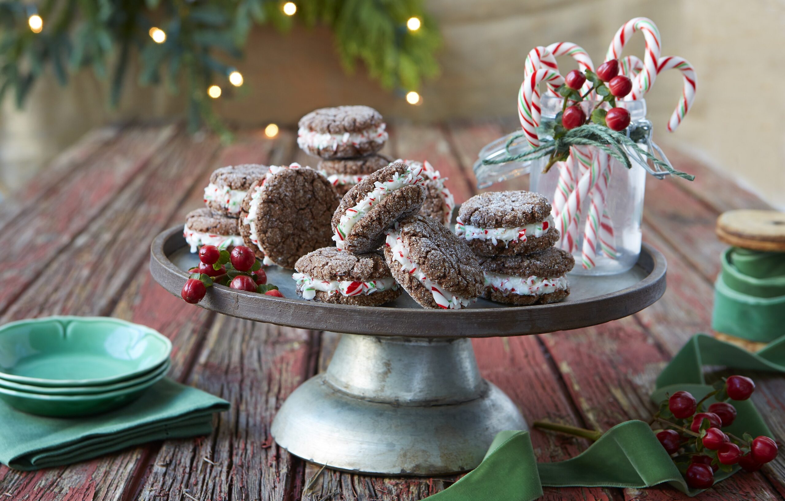 Biscuits nuage de canne de bonbon au chocolat