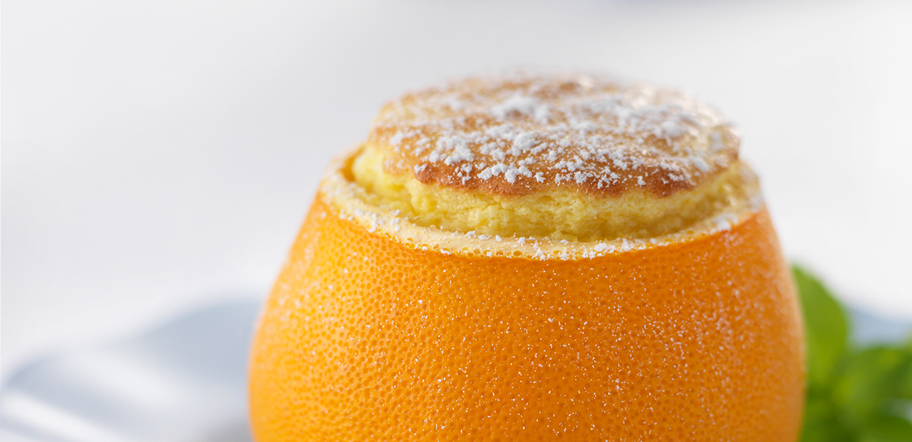 Soufflés à l’orange en coque