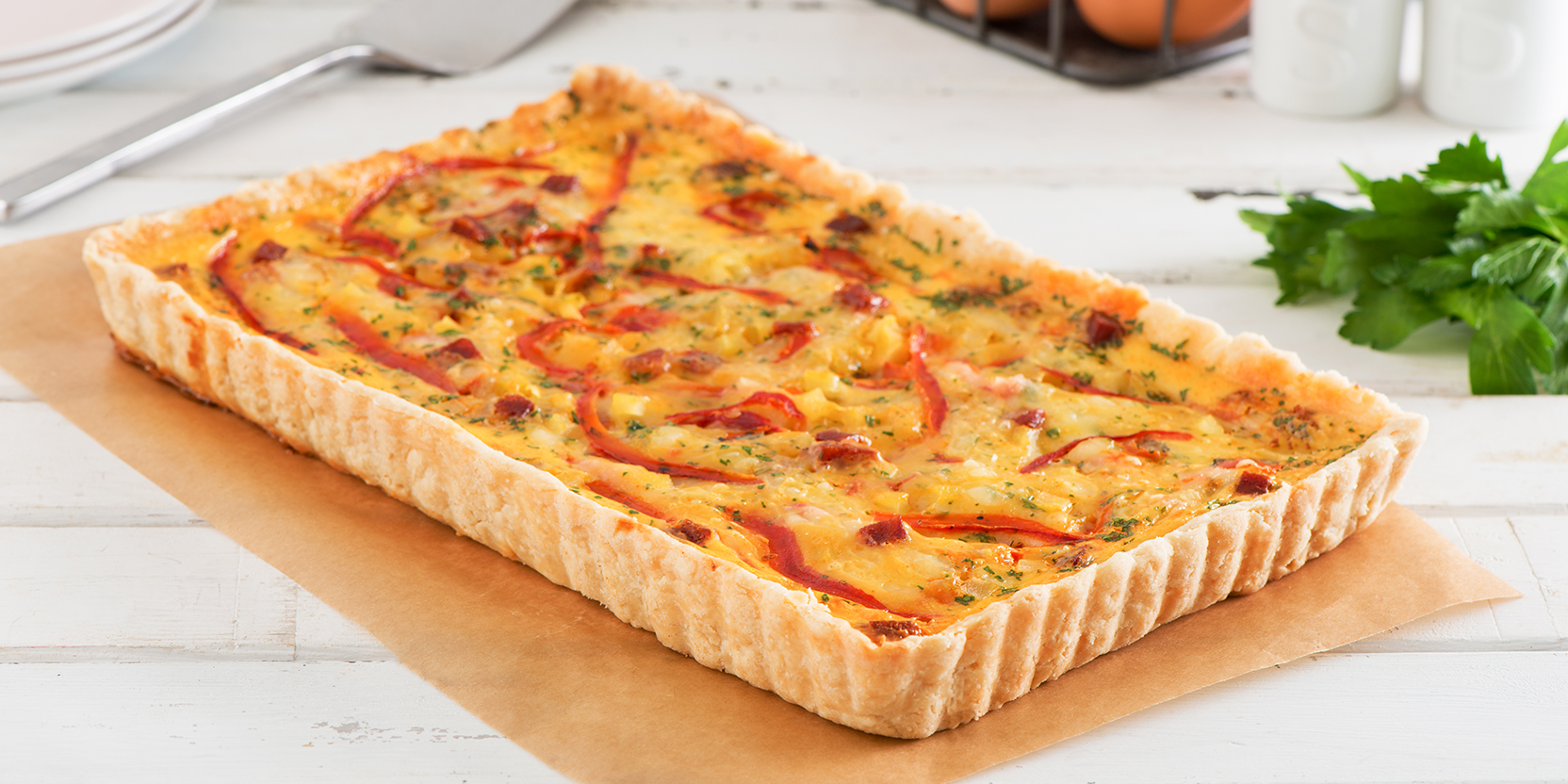 Quiche aux pommes de terre et au chorizo