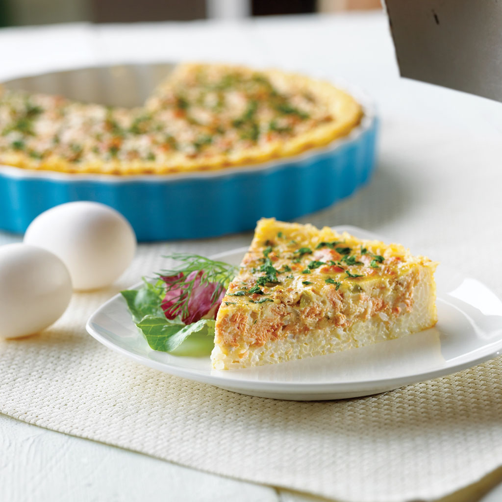 Pâté au saumon à l’aneth sur une croûte de riz