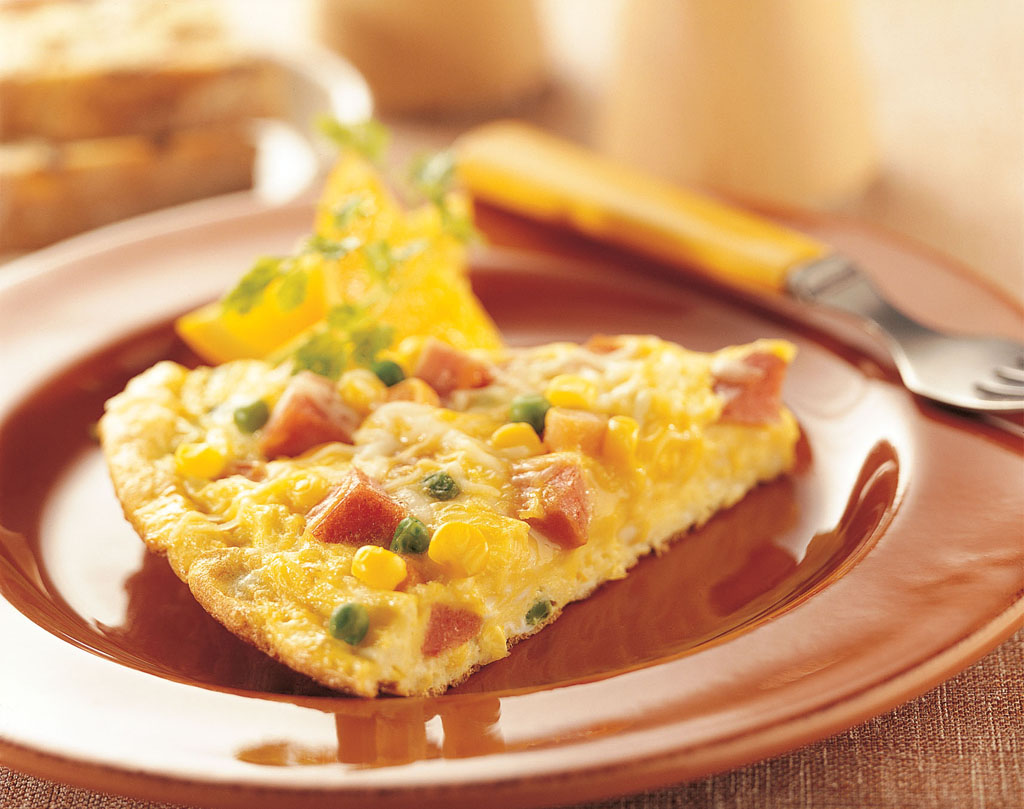 Frittata au maïs et au saucisson fumé